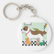 Grupo do animal de estimação chaveiros