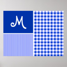 Guingão azul; Checkered Poster