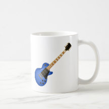 Guitarra elétrica do metal pesado azul canecas