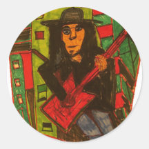 guitarra vermelha adesivo