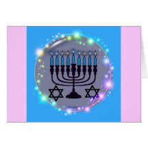 Hanukkah feliz/Menorah Cartao