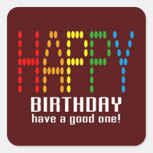 Happy birthday sticker 正方形シール・ステッカー