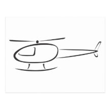 Helicóptero no estilo do desenho da abanada cartoes postais