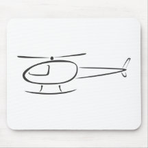 Helicóptero no estilo do desenho da abanada mousepads