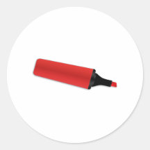Highlighter vermelho adesivo redondo