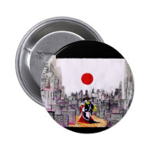 Homem japonês em uma paisagem japonesa boton