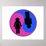 Homem & mulher de Yin Yang Pôsteres