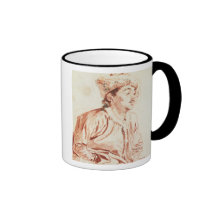 Homem novo no traje oriental (desenho) caneca