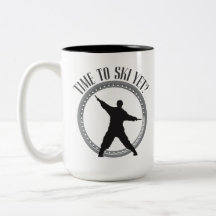 Hora de esquiar ainda? Caneca