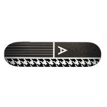 Houndstooth preto & branco skate