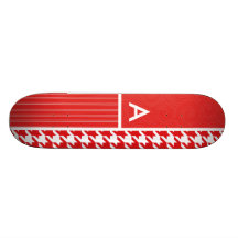 Houndstooth vermelho & branco skate