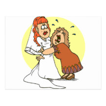 Humor do casamento da noiva cartão postal