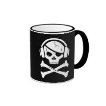 Ícone da pirataria anti-RIAA do pirata da música Caneca