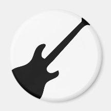 ícone preto da e-guitarra ima de geladeira
