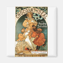 Ideal de Alphonse (Alfons) Mucha Chocolat Ima De Geladeira