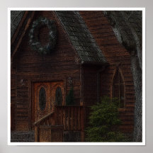 Igreja do "Woodcut" Poster