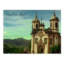 Igreja São Francisco de Assis, Ouro Preto, Brasil Cartão Postal