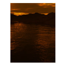 Ilha pôr do sol Island sunset Cartao Postal