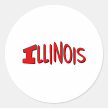 Illinois vermelho adesivo