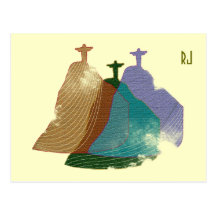 Ilustração digital do redentor do cristo cartoes postais