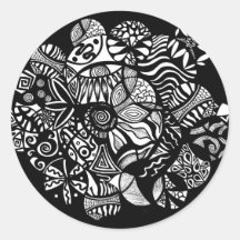 Ilustração do abstrato do original de Vida Adesivo Redondo
