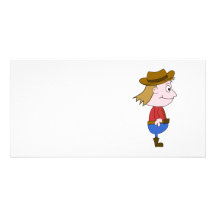 Ilustração do vaqueiro cartões com foto personalizados