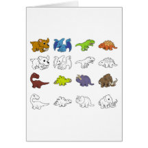 Ilustrações do dinossauro dos desenhos animados cartão