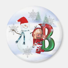 Ímã B do Natal do monograma Imã