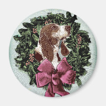 Ímã do Natal do Basset Imãs De Refrigerador