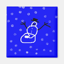 Ímã do Natal do feriado do boneco de neve - arte p Imãs De Geladeira