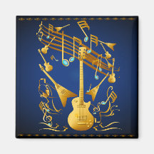 Ímã do partido da guitarra do ouro imã de geladeira