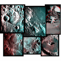 Ímã/escultura do Anaglyph da superfície da lua de  Escultura De Fotos