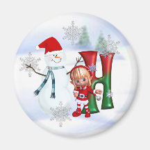 Ímã H do Natal do monograma Imãs De Refrigerador