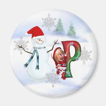 Ímã P do Natal do monograma Imas De Geladeira