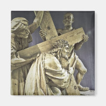 Ímã quadrado do Jesus Cristo & da cruz Imas