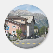 Ímã redondo das ruas de Pontresina Imas