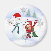 Ímã X do Natal do monograma Imas
