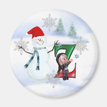 Ímã Z do Natal do monograma Imã