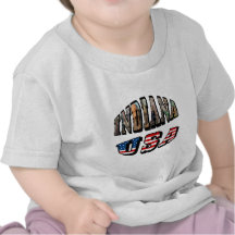 Imagem de Indiana e de bandeira dos EUA texto T-shirt