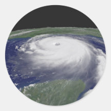 Imagem do satélite de Katrina do furacão Adesivo Em Formato Redondo