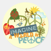 Imagine um mundo na paz adesivo