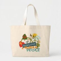 Imagine um mundo na paz bolsas de lona