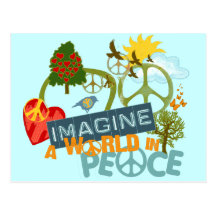 Imagine um mundo na paz cartao postal