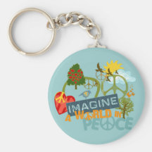 Imagine um mundo na paz chaveiro