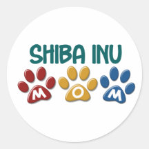 Impressão 1 da pata da mamã de SHIBA INU Adesivos