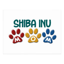 Impressão 1 da pata da mamã de SHIBA INU Cartões Postais