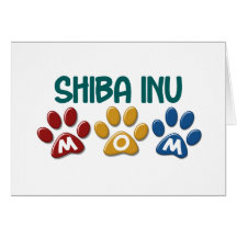 Impressão 1 da pata da mamã de SHIBA INU Cartoes