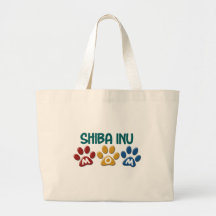 Impressão 1 da pata da mamã de SHIBA INU Bolsas De Lona