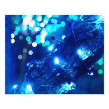 Impressão azul da foto das luzes de Natal