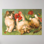 Impressão brincalhão dos gatinhos do vintage